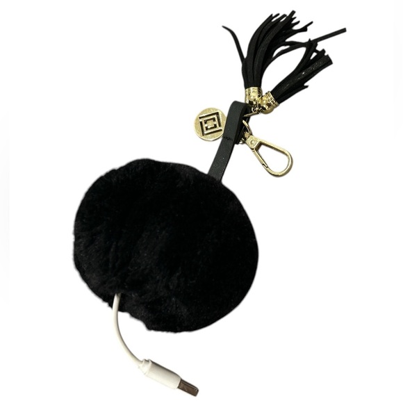 Fur Pom Pom Keychain with Cell Phone Charger - Picture 1 of 3